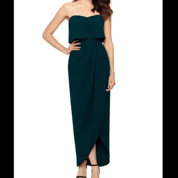 Xscape | Dresses | Forest Green Strapless Dress | Poshmark